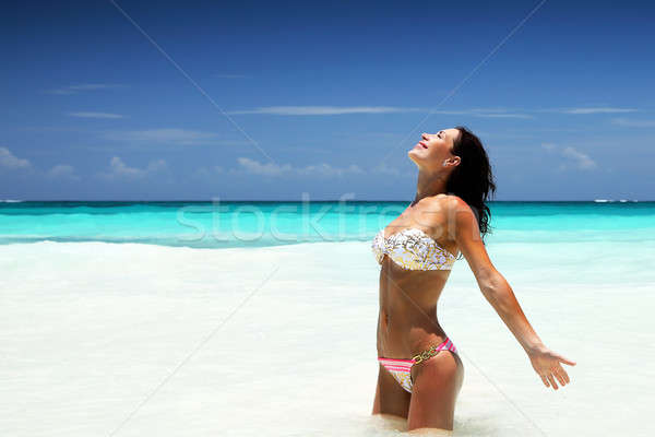 Beautiful woman on the beach Stock photo © Anna_Om