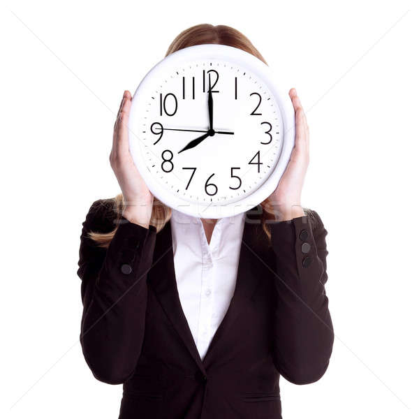 Pünktlich Arbeitnehmer business woman tragen formal Anzug Stock foto © Anna_Om