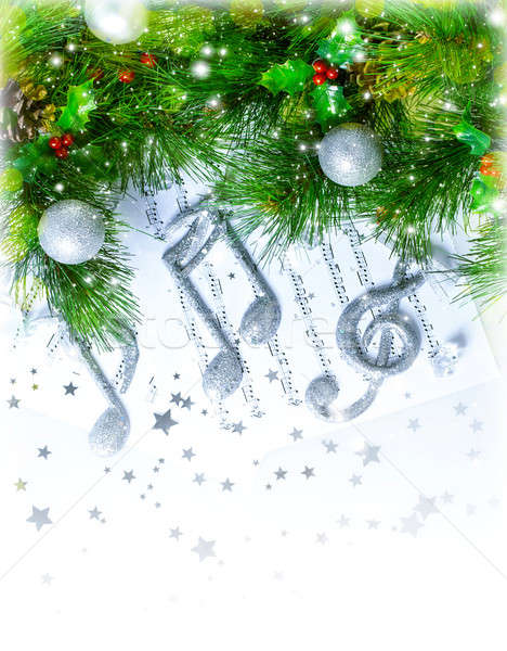 Stock photo: Christmas treble clef