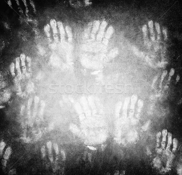 Krieg Impressum menschlichen Hände schwarz Entsetzen Stock foto © Anna_Om