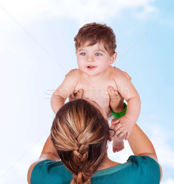 Happy mother play with baby Stock photo © Anna_Om