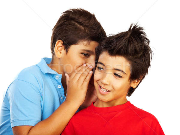 Teen garçons potins enfants secrets isolé Photo stock © Anna_Om