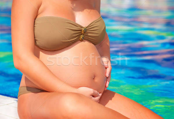 Pregnant woman on the beach Stock photo © Anna_Om