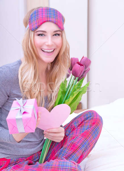 Receive gifts on Valentine's day Stock photo © Anna_Om