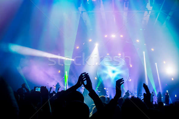 Concert veel mensen genieten band fase Stockfoto © Anna_Om