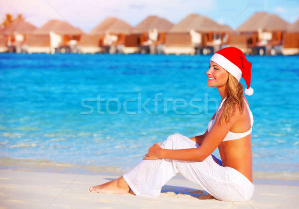 Christmas celebration on Maldive island Stock photo © Anna_Om