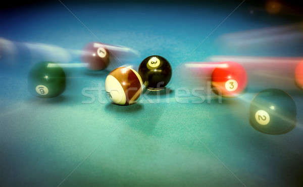 Billard Tabelle Jahrgang spielen Spiel Nachtclub Stock foto © Anna_Om