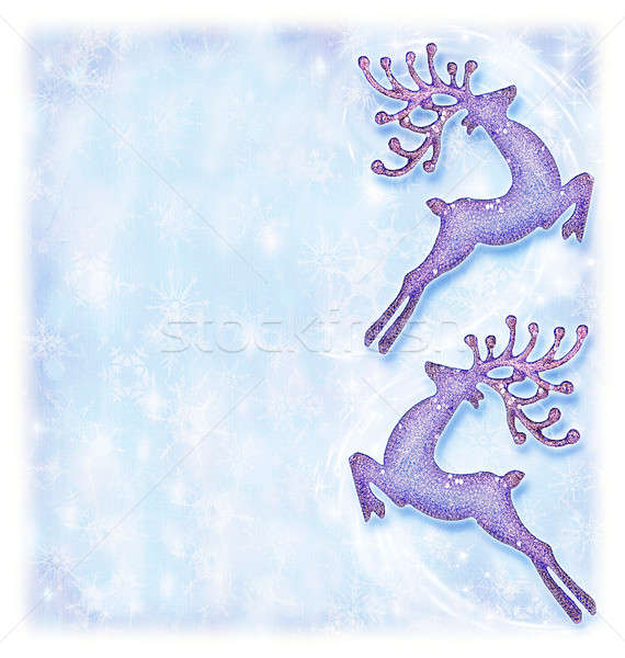 [[stock_photo]]: Noël · vacances · carte · rennes · décoratif