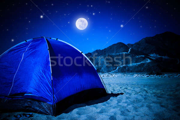 Camp tent on the beach at night Stock photo © Anna_Om