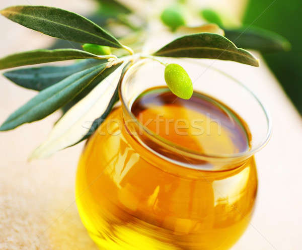 Rijp vers groene olijven olijfolie tak Stockfoto © Anna_Om