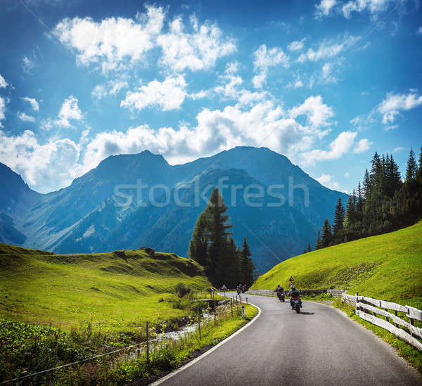 Group of motorbikers in the mountains Stock photo © Anna_Om