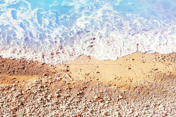 Frumos mare ţărm pietricele Imagine de stoc © Anna_Om