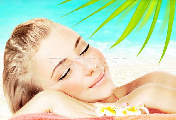 Stockfoto: Genieten · spa · strand · resort · mooie