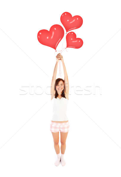 [[stock_photo]]: Fille · coeur · ballons · image · cute · Homme