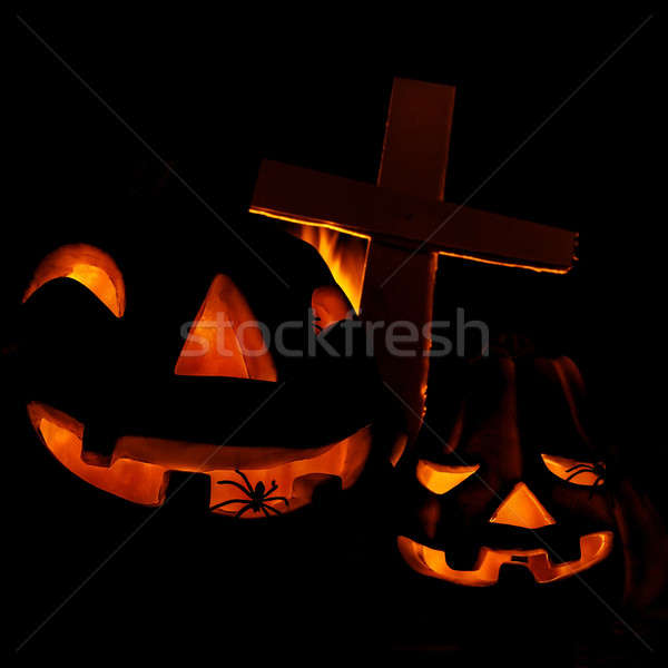 Scary Halloween pumpkin Stock photo © Anna_Om