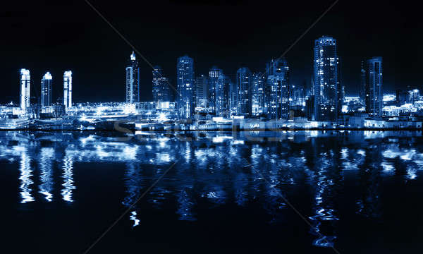 Night City panoramiczny scena centrum wody Dubai Zdjęcia stock © Anna_Om