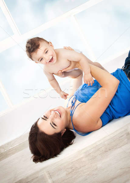 Cheerful mother with little son Stock photo © Anna_Om