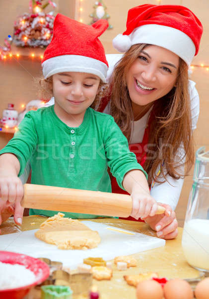 ストックフォト: 母親 · クリスマス · クッキー · 肖像 · 愛する