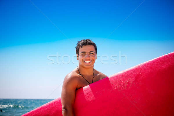 Genieten surfen vrolijk tiener Rood Stockfoto © Anna_Om