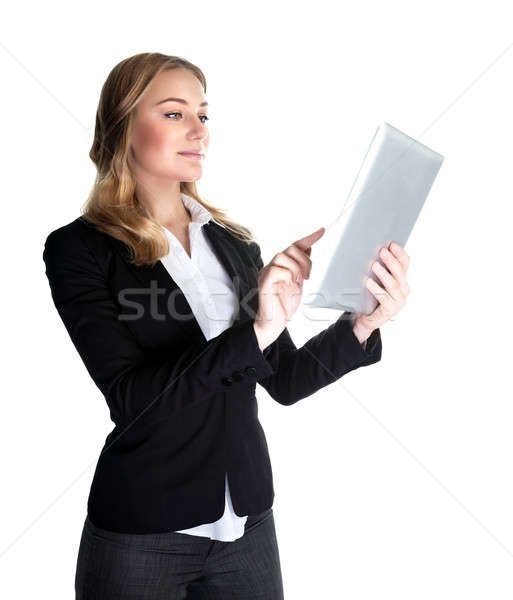 Business woman with tablet Stock photo © Anna_Om