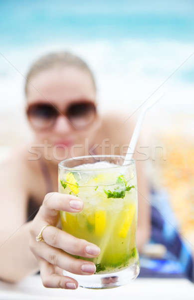 Closeup on cold refreshing cocktail Stock photo © Anna_Om