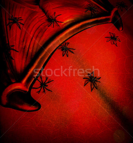 Absztrakt ijesztő piros halloween üdvözlőlap ruházat Stock fotó © Anna_Om