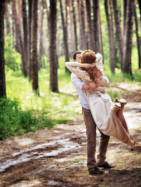Loving couple in the forest Stock photo © Anna_Om