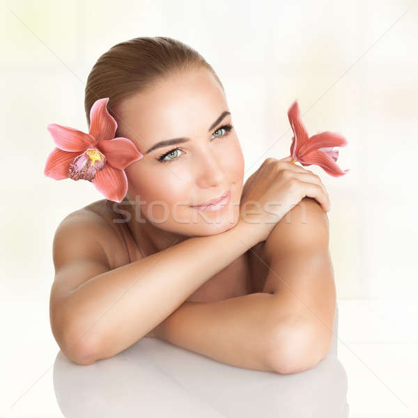 Pretty girl enjoying dayspa Stock photo © Anna_Om