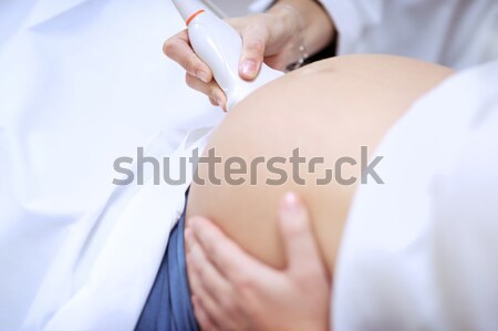 Ultrahang terhes nő orvos készít széf közelkép Stock fotó © Anna_Om