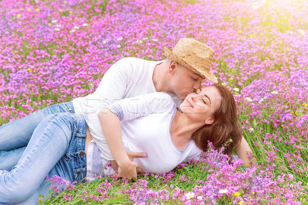Kisses on spring meadow Stock photo © Anna_Om