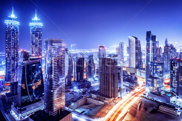 Dubaï centre-ville scène de nuit belle modernes bâtiments [[stock_photo]] © Anna_Om
