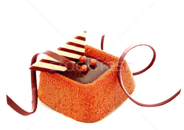 Csokoládés sütemény ízletes édes izolált fehér űr Stock fotó © Anna_Om
