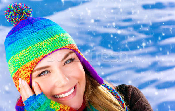 Happy woman in wintertime Stock photo © Anna_Om