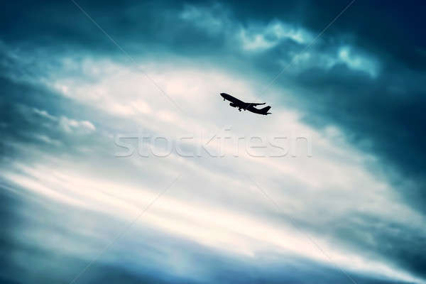 Airplane in the sky Stock photo © Anna_Om