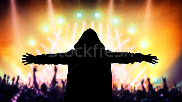 Fête silhouette personnes bon musique [[stock_photo]] © Anna_Om