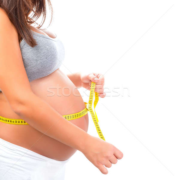 Schwanger Mädchen Bauch isoliert Stock foto © Anna_Om