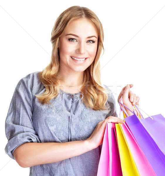 Happy shopper girl Stock photo © Anna_Om