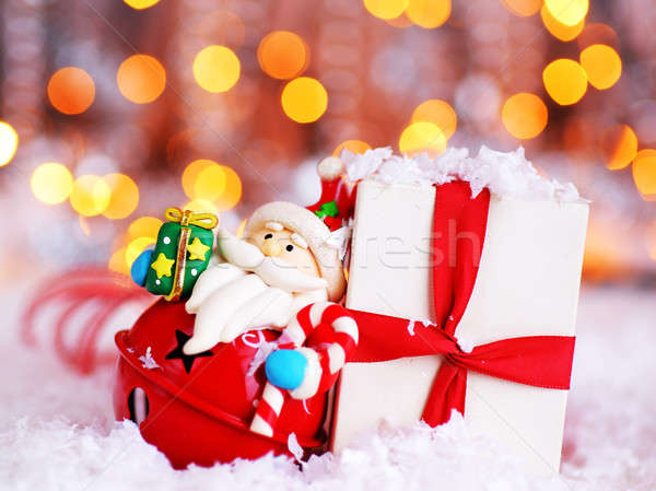 Holiday background with cute Santa decoration Stock photo © Anna_Om