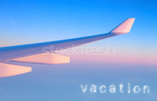 [[stock_photo]]: Avion · ciel · air · aile · magnifique · luxe