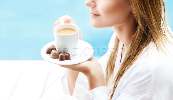 Drinking coffee in the morning Stock photo © Anna_Om