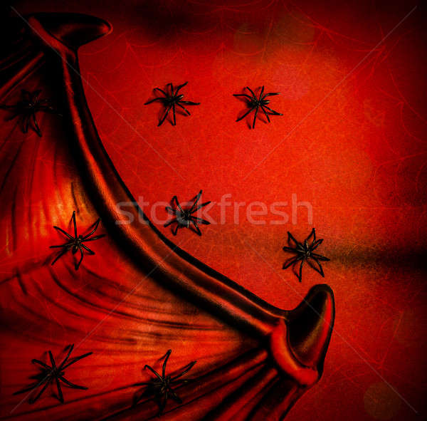 Piros halloween absztrakt ijesztő üdvözlőlap ruházat Stock fotó © Anna_Om