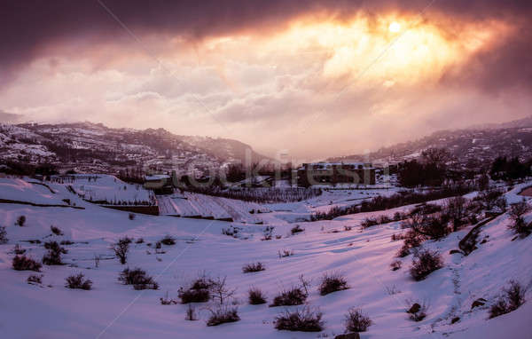 Stock photo: Village in mountains