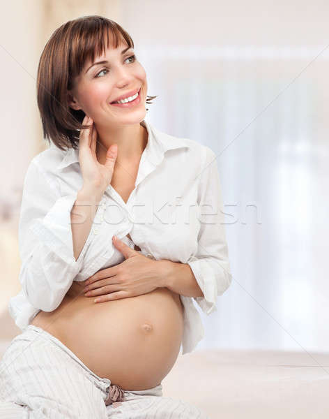 Happy pregnant woman Stock photo © Anna_Om