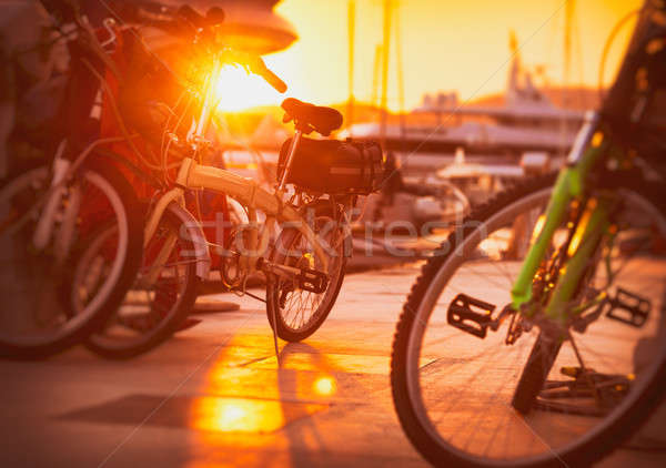 Bicycles in sunset light Stock photo © Anna_Om
