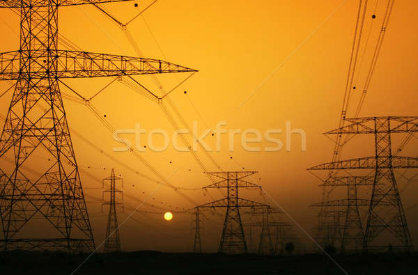 Strom liefern Bau Arbeit Technologie Rahmen Stock foto © Anna_Om