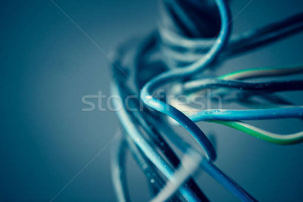 Elektomos kapcsolat közelkép fotó kábelek izolált Stock fotó © Anna_Om