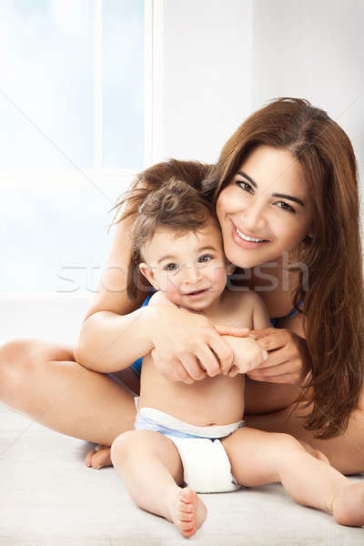 Cheerful mother with little son Stock photo © Anna_Om