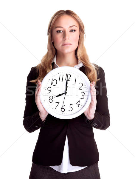 Business woman with big clock Stock photo © Anna_Om