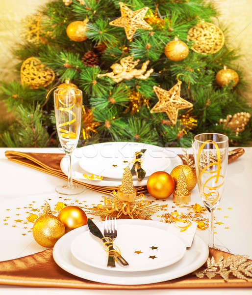 Christmas table setting Stock photo © Anna_Om