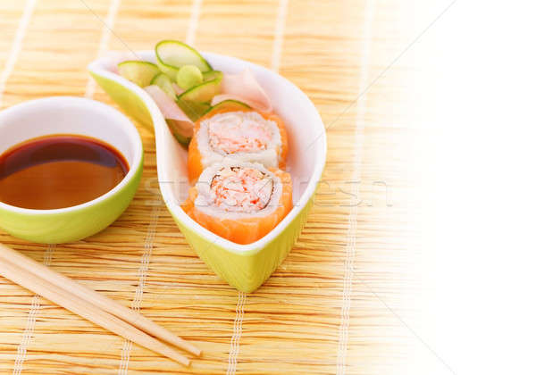 Sushi with traditional serving Stock photo © Anna_Om